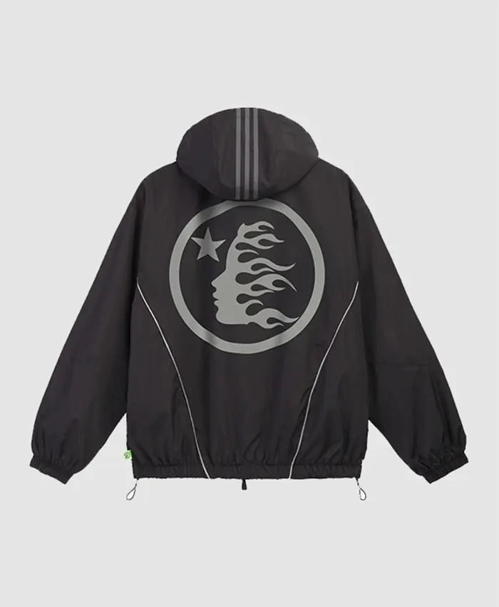 Adidas x Hellstar 2026 Black & Grey Hooded Zip-Up Track Jacket