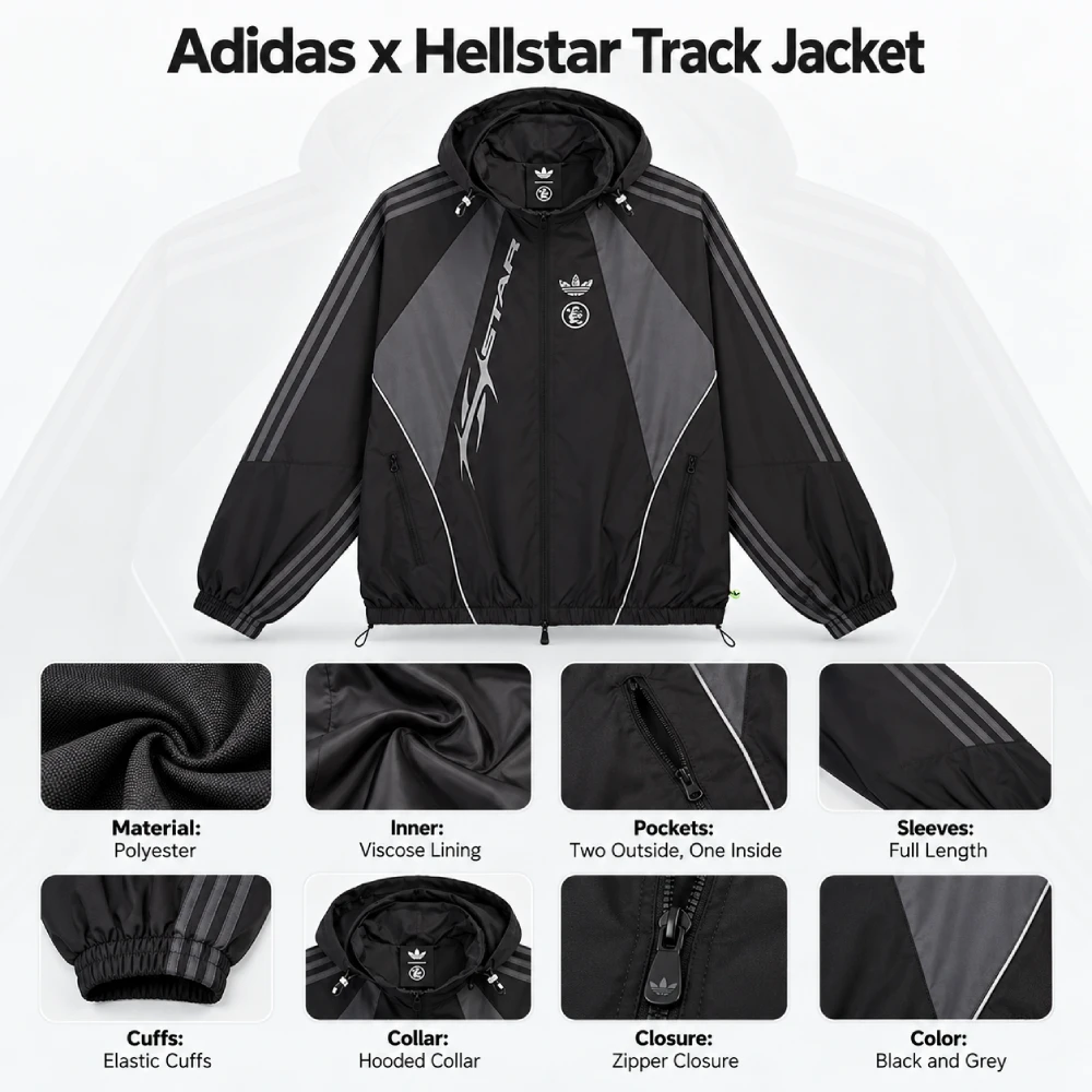 Adidas x Hellstar Track Jacket Infographic