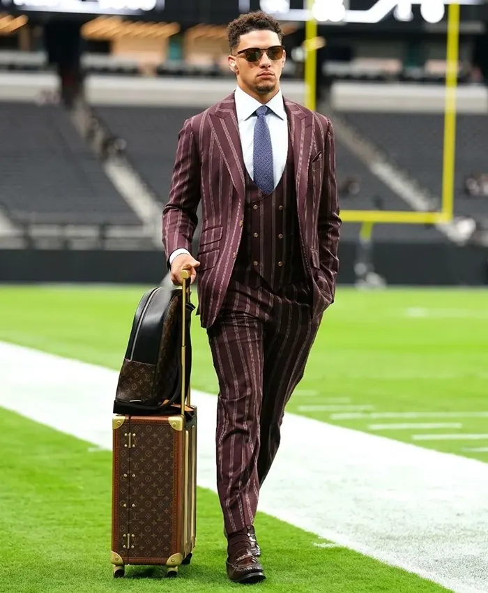 Allegiant Stadium Patrick Mahomes Striped Suit