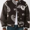Amir Rodale TV Series A Different World 2026 Jordan Aaron Hall Black Wool Varsity Jacket Front View