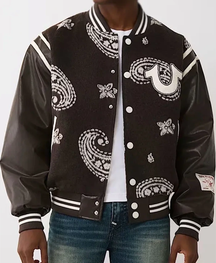 Amir Rodale TV Series A Different World 2026 Jordan Aaron Hall Black Wool Varsity Jacket Front View