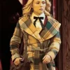 AnnaSophia Robb Movie I Play Rocky 2026 Sasha Multicolor Wool Checkered Coat