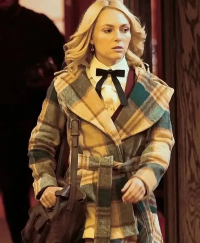 AnnaSophia Robb Movie I Play Rocky 2026 Sasha Multicolor Wool Checkered Coat