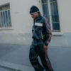 Asake Paris Fashion Week 2026 Casablanca Stripe Black Zip-up Tracksuit On Sale