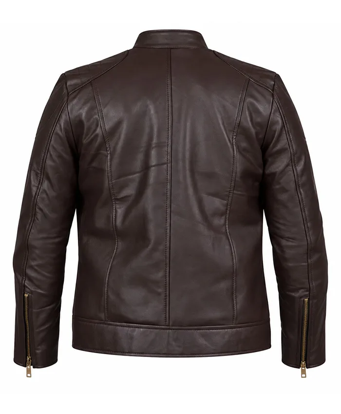 Assassin Movie Havoc 2025 Michelle Waterson Brown Leather Jacket Back