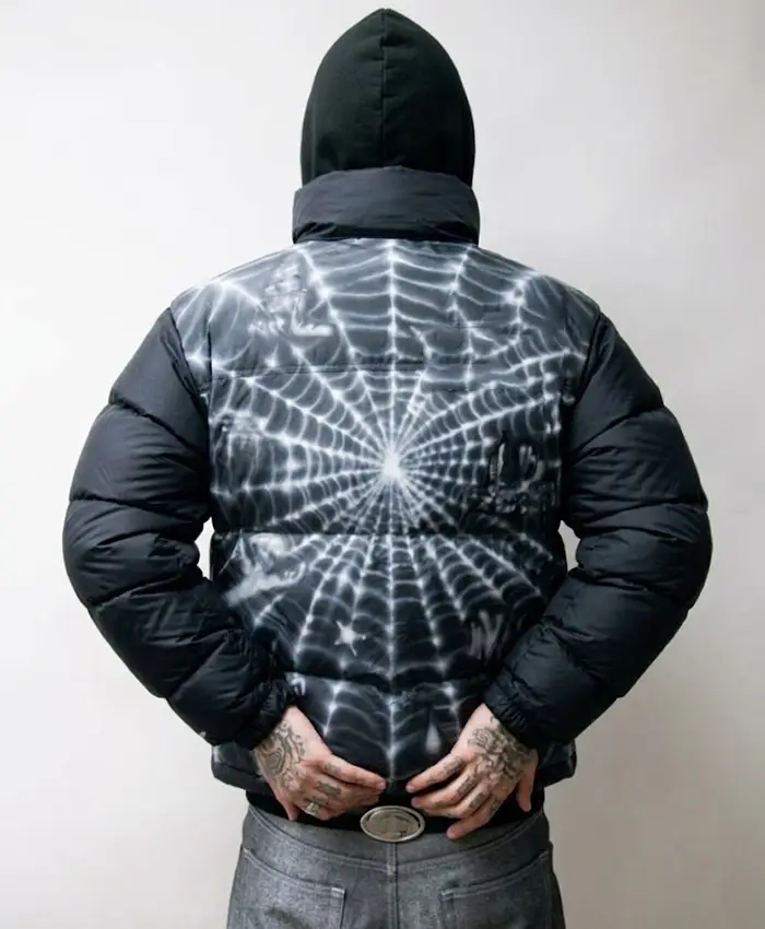 Awake NY x The North Face Nuptse Spiderweb Black Puffer Hooded Jacket