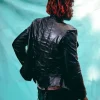 Ayo Maff Black Leather Jacket Back