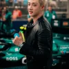 Bang Chan Aston Martin F1 Black Leather Biker Jacket On Sale