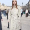 Barbara Palvin Paris Fashion Week 2026 Python Printed Coat On Sale