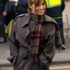 Bella Maclean TV Series Rivals 2026 Taggie O’Hara Grey Wool Trench Coat