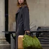 Bella Maclean TV Series Rivals 2026 Taggie O’Hara Grey Wool Trench Coat Side