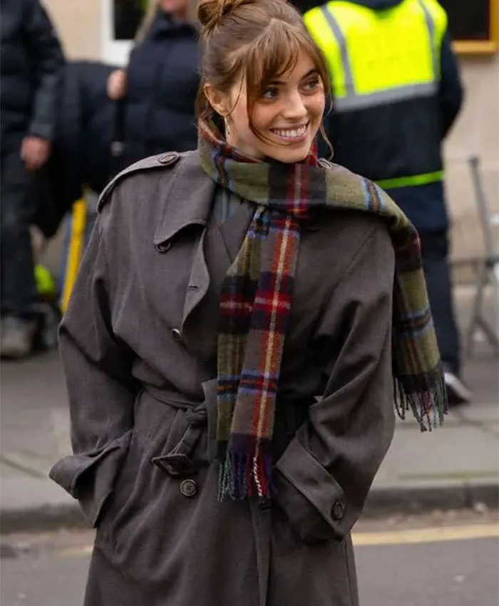 Bella Maclean TV Series Rivals 2026 Taggie O’Hara Grey Wool Trench Coat