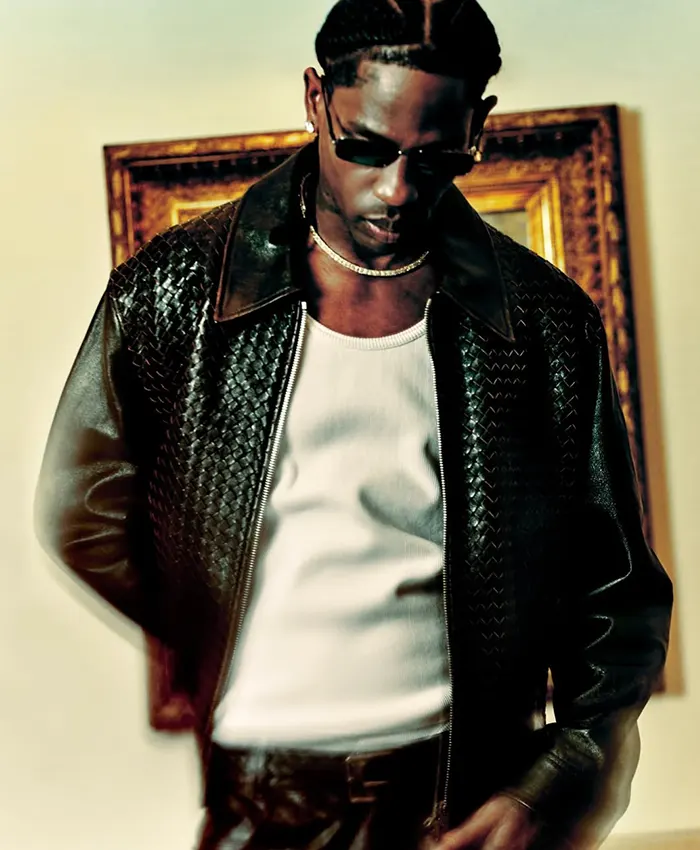 Bottega Veneta 2026 Travis Scott Black Leather Jacket