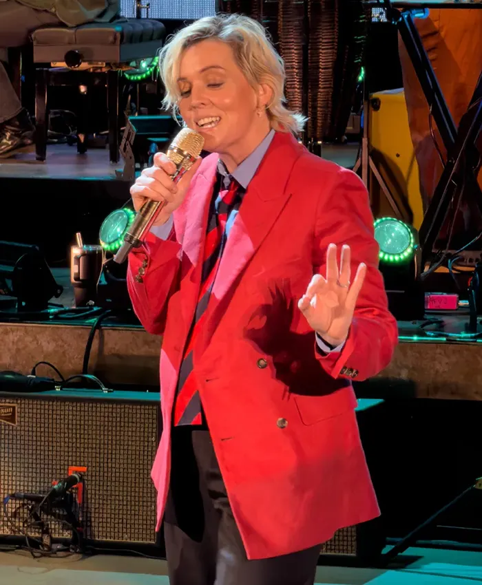 Brandi Carlile Red And Rocks Amphitheatre 2026 Red Blazer On Sale Front