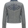 Brynn Godenir TV Series Heartland S20 Winn Becker Embroidered Western Denim Jacket Back