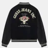 Buy GUESS Jeans X 45th Anniversary Black Bomber Jacket at Discounted Price