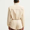 Buy Now Women's Nike x SKIMS Crunchy Nylon Cropped Full Zip Up Jacket Cream Back