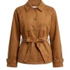 Buy now Haley Fox Brown Suede Belted Jacket On Sale