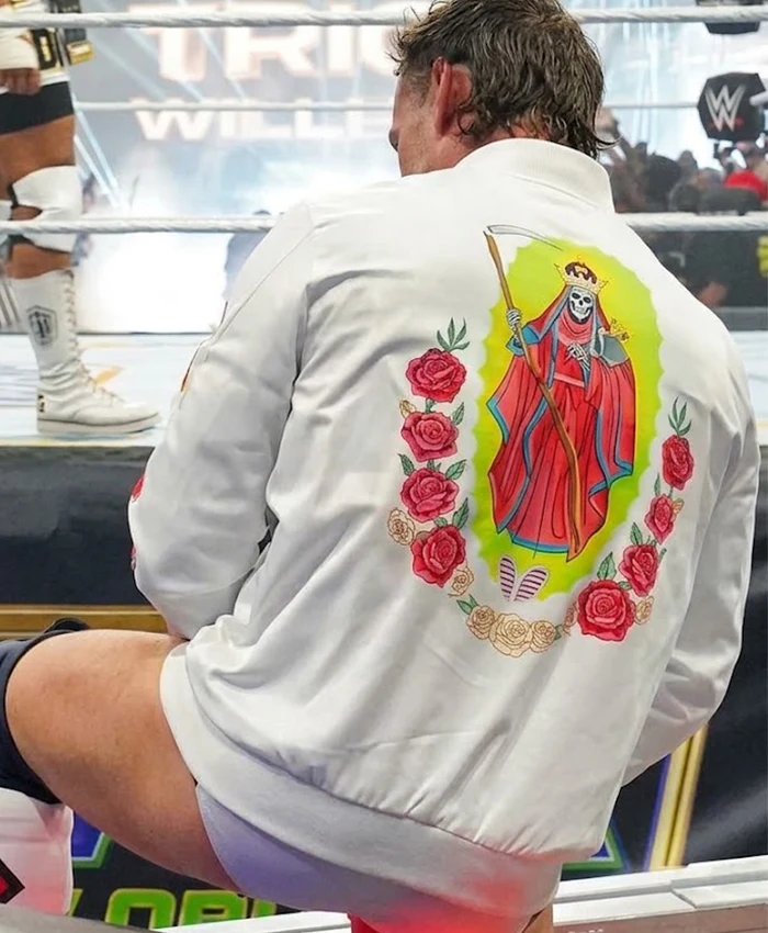 CM Punk Money in the Bank 2026 ‘Chadball’ White Jacket On Sale Back View