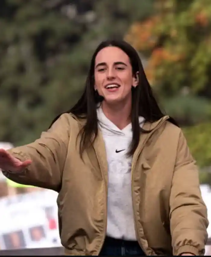Caitlin Clark ESPN's College GameDay Beige Jacket