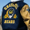 Cal Athletics x Grateful Bears Navy and Brown Letterman Varsity Jacket