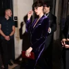 Cara-Delevingne-Purple-Velvet-Suit-left