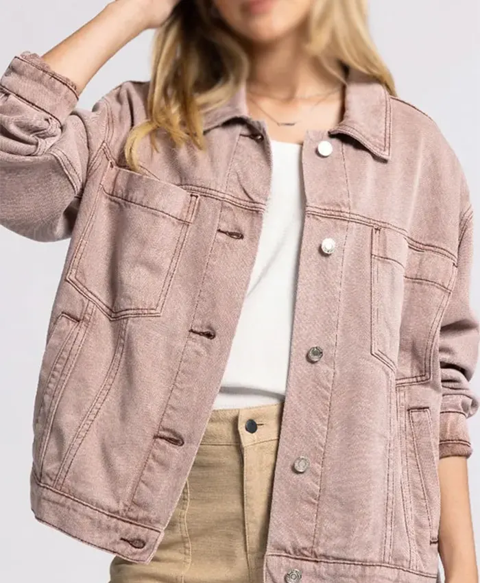 Carrie White TV Series Carrie 2026 Summer H. Howell Pink Denim Trucker Jacket