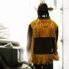 CeeDee Lamb Bode Studded Appalachian Brown Suede Fringed Jacket Back