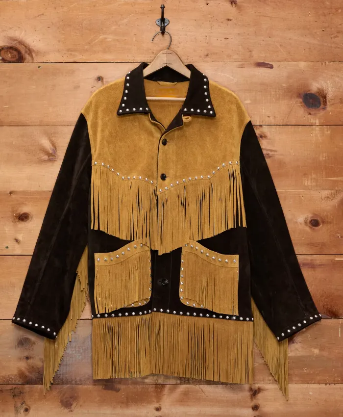 CeeDee Lamb Bode Studded Appalachian Brown Suede Fringed Jacket Front