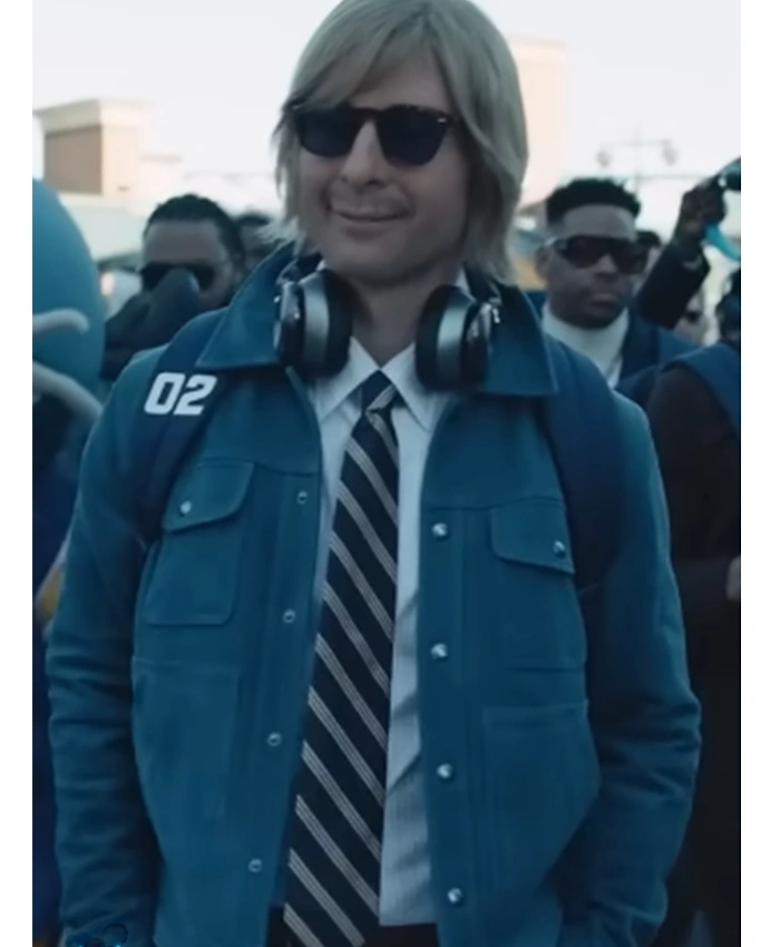 Chad Powers S02 Russ Holliday Blue Suede Jacket