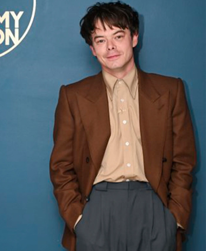 Charlie Heaton The Tonight Show Starring Jimmy Fallon 2026 Brown Blazer
