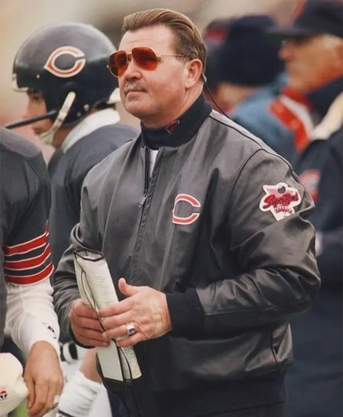 Chicago Bears X Mike Ditka Leather Bomber Jacket