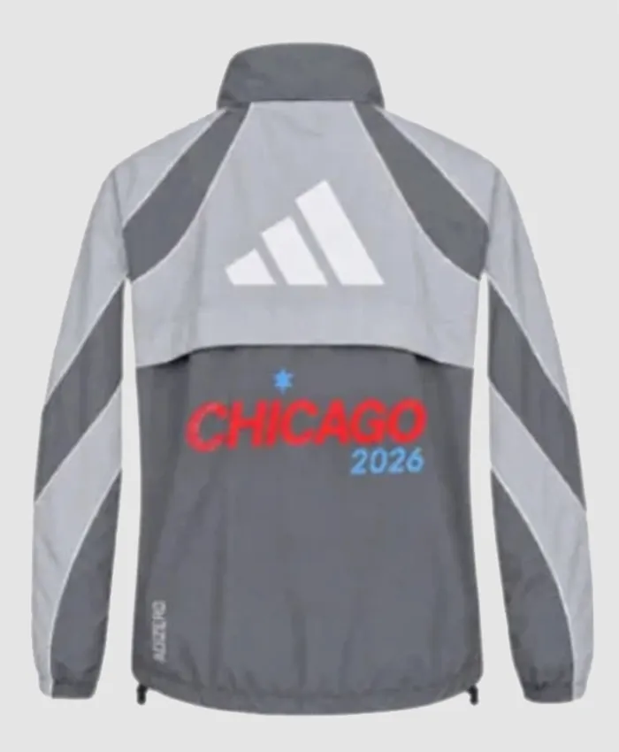 Chicago Marathon 2026 Adidas Grey Full-Zip Jacket On Sale Back View