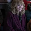 Claire Movie A Dog's Perfect Christmas 2026 Mary Steenburgen Purple Wool Coat