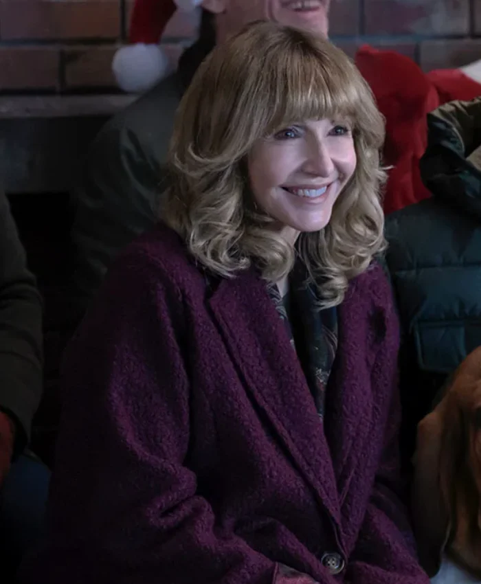 Claire Movie A Dog's Perfect Christmas 2026 Mary Steenburgen Purple Wool Coat
