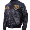 Close-up-of-Mens-Pro-Premium-NFL-Chicago-Bears-Heavy-Leather-Black-Bomber-Jacket