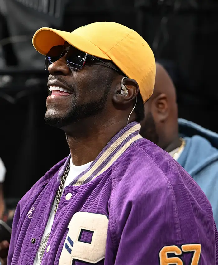 Close-view-of-WNBA-Atlanta-Dream-vs-Golden-State-Valkyries-Finals-Game-6-Young-Dro-Purple-Corduroy-Letterman-Jacket