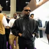 ComplexCon 2026 Kanye West Black Leather Padded Jacket On Sale Front View