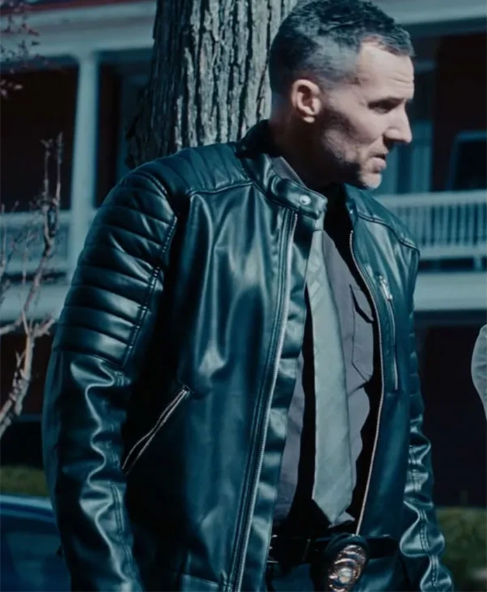 Cuyle Carvin TV Series Route 187 2026 Detective Finley Black Leather Jacket