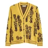 Daniel Kim TV Series Reasonable Doubt S04 Tim Jo Masked Man Graphics Yellow Wool Cardigan