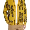 Daniel Kim TV Series Reasonable Doubt S04 Tim Jo Masked Man Graphics Yellow Wool Cardigan Front