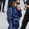Daniela Avanzini Paris Fashion Week 2026 Blue Leather Jacket