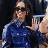 Daniela Avanzini Paris Fashion Week 2026 Blue Leather Jacket Front View