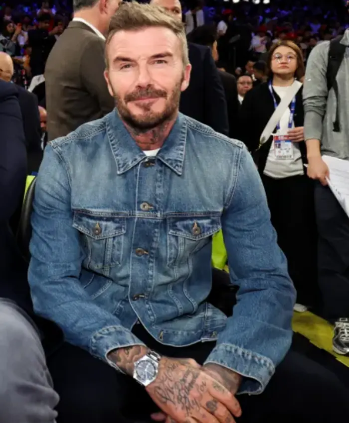 David Beckham NBA China Games 2026 Blue Denim Jacket On Sale