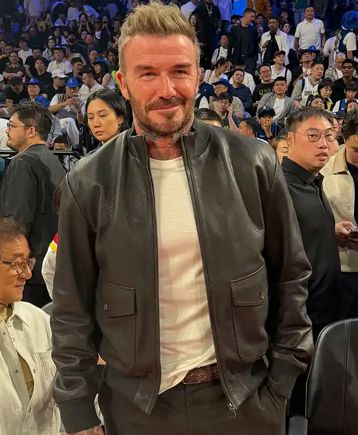 David Beckham NBA China games Leather Jacket