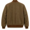 Declan O’Hara TV Series Rivals 2026 Aidan Turner Brown Wool Bomber Jacket Back View