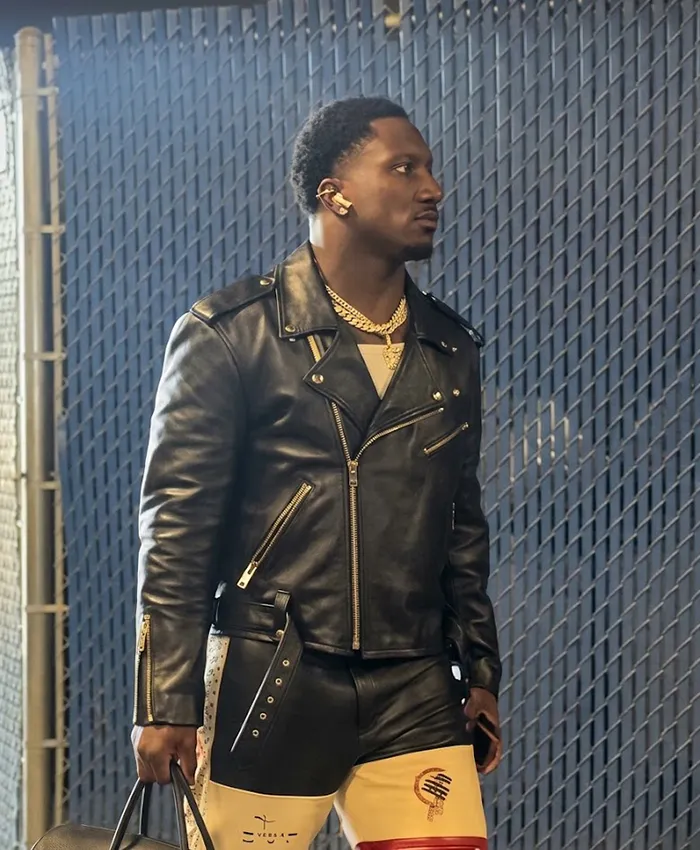 Deebo Samuel NFL San Francisco 49ers 2026 Black Leather Biker Jacket