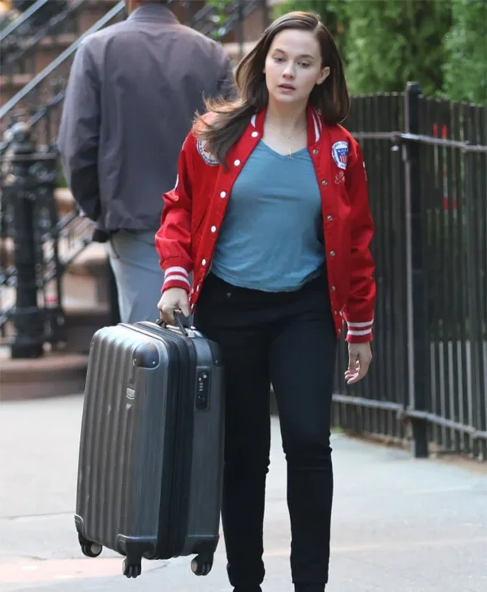 Deep Cuts Cailee Spaeny Red Bomber Jacket