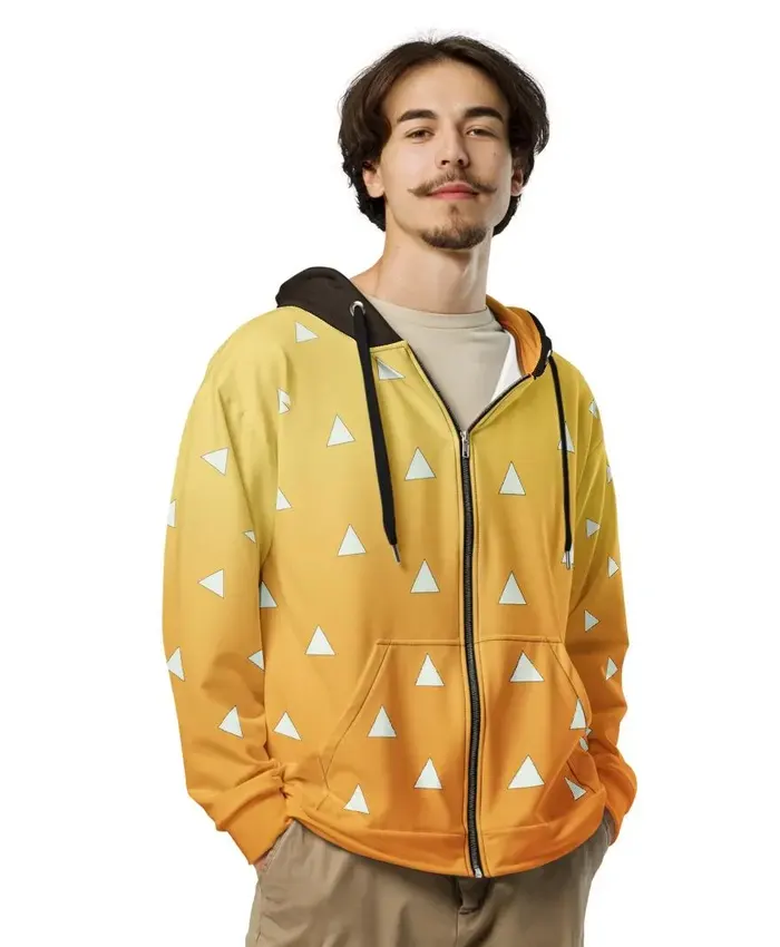 Demon Slayer Zenitsu Zipper Jacket With Hood