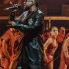 Don Omar The Last King World Tour Miami 2026 Black Crocodile Pattern Leather Coat Side View